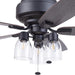 52 in. Matte Black Farmhouse Flush Mount LED Ceiling Fan with Light and Pull Chain, Reversible Ceiling Fan Winter Summer-11-ErisView