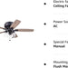 52 in. Matte Black Farmhouse Flush Mount LED Ceiling Fan with Light and Pull Chain, Reversible Ceiling Fan Winter Summer-12-ErisView