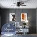 52 in. Matte Black Farmhouse Flush Mount LED Ceiling Fan with Light and Pull Chain, Reversible Ceiling Fan Winter Summer-2-ErisView