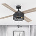 52 in. Matte Black Industrial Ceiling Fans, LED Ceiling Fan with Light Pull Chain, Reversible Ceiling Fan Winter Summer-2-ErisView