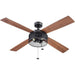 52 in. Matte Black Industrial Ceiling Fans, LED Ceiling Fan with Light Pull Chain, Reversible Ceiling Fan Winter Summer-6-ErisView