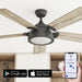 52 in. Matte Black Industrial Ceiling Fans, Smart Fans with Light and Remote Control, Compatible with Alexa and Google Assistant-2-ErisView