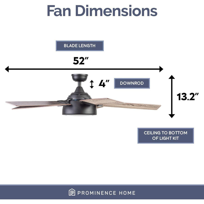52 in. Matte Black Industrial Ceiling Fans, Smart Fans with Light and Remote Control, Compatible with Alexa and Google Assistant-7-ErisView