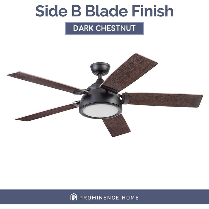 52 in. Matte Black Industrial Ceiling Fans, Smart Fans with Light and Remote Control, Compatible with Alexa and Google Assistant-8-ErisView