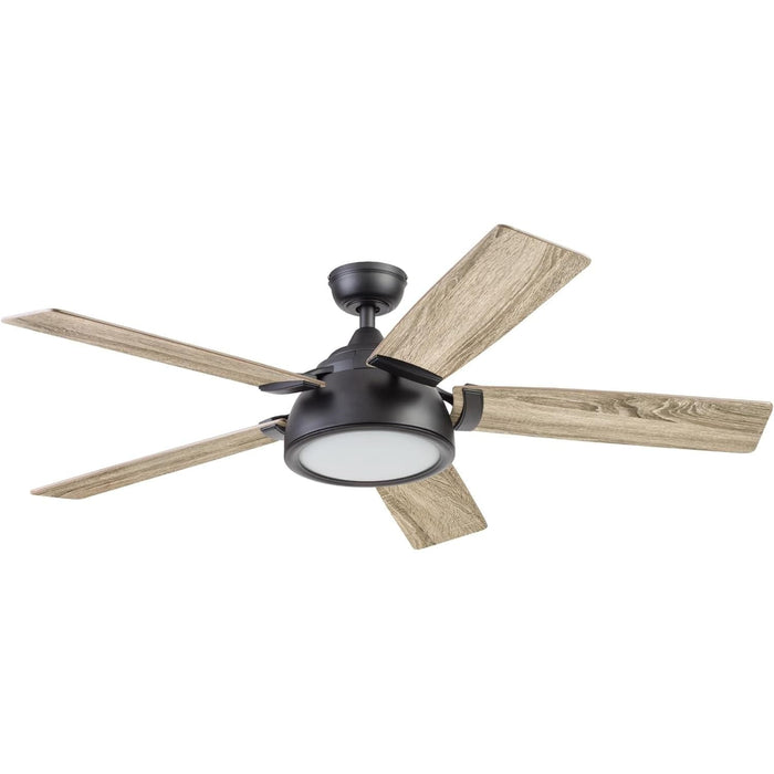 52 in. Matte Black Industrial Ceiling Fans, Smart Fans with Light and Remote Control, Compatible with Alexa and Google Assistant-1-ErisView