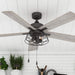 52 in. Matte Black Industrial Ceiling Fans with Light Pull Chain, LED Ceiling Fan and Light, Reversible Fan in Winter Summer-11-ErisView