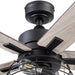 52 in. Matte Black Industrial Ceiling Fans with Light Pull Chain, LED Ceiling Fan and Light, Reversible Fan in Winter Summer-13-ErisView