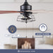 52 in. Matte Black Industrial Ceiling Fans with Light Pull Chain, LED Ceiling Fan and Light, Reversible Fan in Winter Summer-3-ErisView
