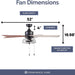 52 in. Matte Black Industrial Ceiling Fans with Light Pull Chain, LED Ceiling Fan and Light, Reversible Fan in Winter Summer-6-ErisView