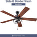 52 in. Matte Black Industrial Ceiling Fans with Light Pull Chain, LED Ceiling Fan and Light, Reversible Fan in Winter Summer-7-ErisView
