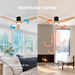 52 in. Matte Black Low Profile Ceiling Fan for Living Room Bedroom Office, Wood Flush Mount Ceiling Fan with Light-2-ErisView