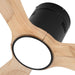 52 in. Matte Black Low Profile Ceiling Fan for Living Room Bedroom Office, Wood Flush Mount Ceiling Fan with Light-3-ErisView