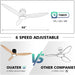 52 in. Matte Black Low Profile Ceiling Fan for Living Room Bedroom Office, Wood Flush Mount Ceiling Fan with Light-6-ErisView