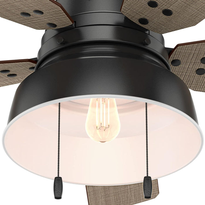 52 in. Matte Black Outdoor Fan, Indoor Ceiling Fans with LED Light Kit and Pull Chain, Hugger Ceiling Fans-11-ErisView