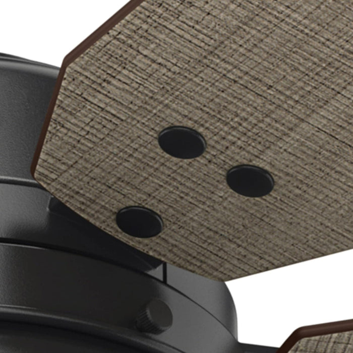 52 in. Matte Black Outdoor Fan, Indoor Ceiling Fans with LED Light Kit and Pull Chain, Hugger Ceiling Fans-14-ErisView