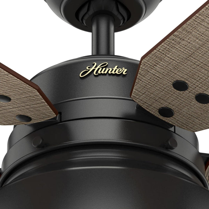 52 in. Matte Black Outdoor Fan, Indoor Ceiling Fans with LED Light Kit and Pull Chain, Hugger Ceiling Fans-15-ErisView