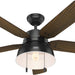 52 in. Matte Black Outdoor Fan, Indoor Ceiling Fans with LED Light Kit and Pull Chain, Hugger Ceiling Fans-17-ErisView