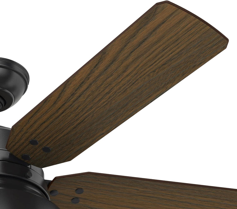 52 in. Matte Black Outdoor Fan, Indoor Ceiling Fans with LED Light Kit and Pull Chain, Hugger Ceiling Fans-19-ErisView