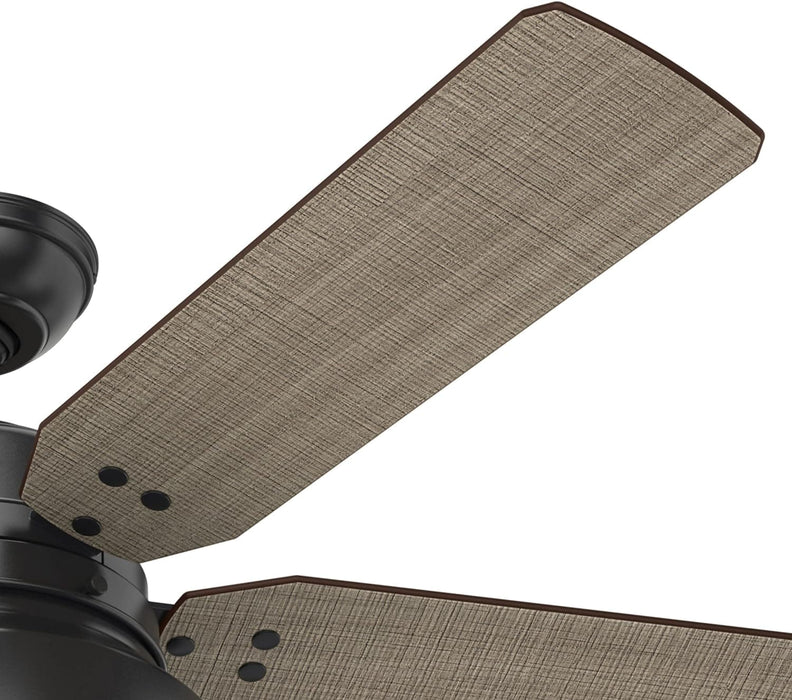 52 in. Matte Black Outdoor Fan, Indoor Ceiling Fans with LED Light Kit and Pull Chain, Hugger Ceiling Fans-21-ErisView
