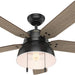 52 in. Matte Black Outdoor Fan, Indoor Ceiling Fans with LED Light Kit and Pull Chain, Hugger Ceiling Fans-1-ErisView