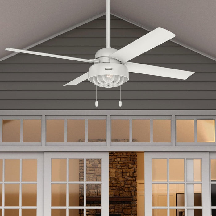 52 in. Matte Black Outdoor Fan, Indoor Outdoor Ceiling Fans with LED Light Kit and Pull Chain-10-ErisView
