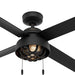 52 in. Matte Black Outdoor Fan, Indoor Outdoor Ceiling Fans with LED Light Kit and Pull Chain-1-ErisView