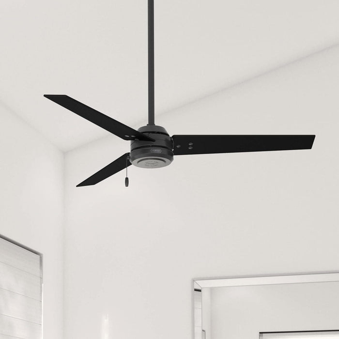 52 in. Matte Black Outdoor Fan, Indoor Outdoor Ceiling Fans with Pull Chain Control, Hugger Ceiling Fans-4-ErisView