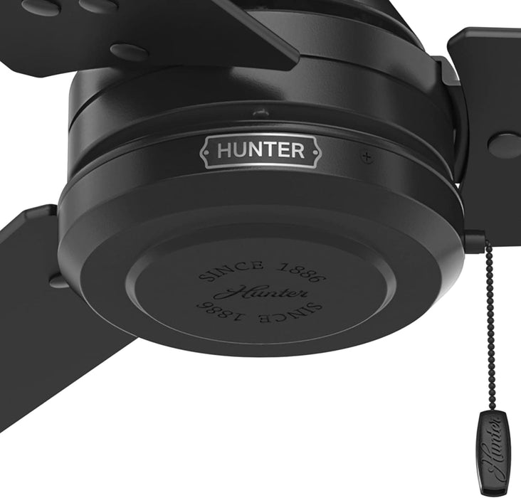 52 in. Matte Black Outdoor Fan, Indoor Outdoor Ceiling Fans with Pull Chain Control, Hugger Ceiling Fans-8-ErisView