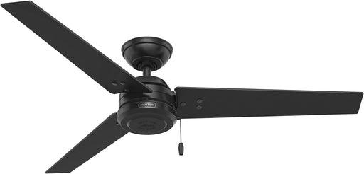 52 in. Matte Black Outdoor Fan, Indoor Outdoor Ceiling Fans with Pull Chain Control, Hugger Ceiling Fans-1-ErisView
