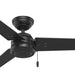 52 in. Matte Black Outdoor Fan, Indoor Outdoor Ceiling Fans with Pull Chain Control, Hugger Ceiling Fans-1-ErisView
