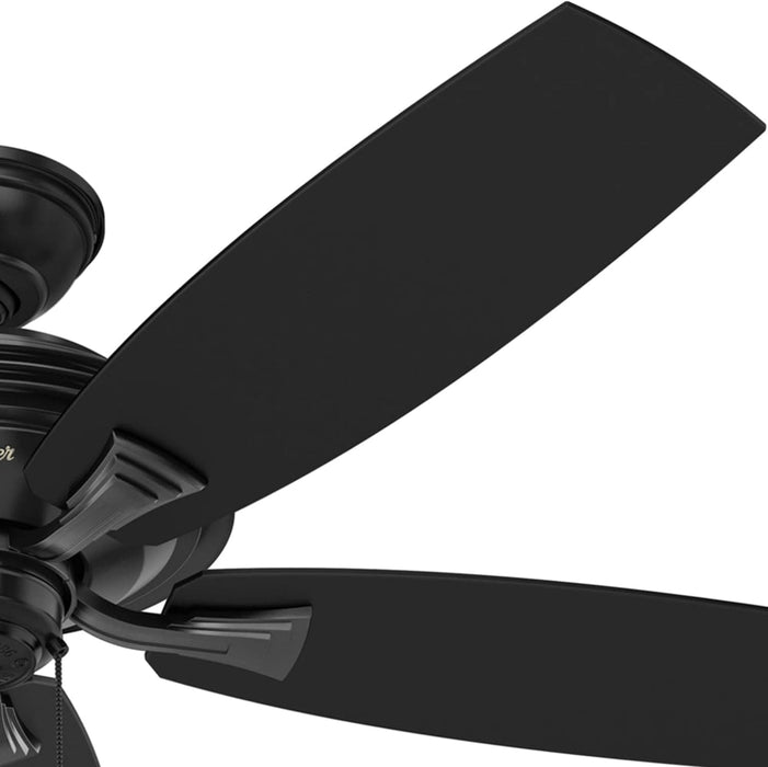 52 in. Matte Black Outdoor Fan, Indoor Outdoor Ceiling Fans with Pull Chain, Hugger Ceiling Fans-10-ErisView