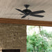 52 in. Matte Black Outdoor Fan, Indoor Outdoor Ceiling Fans with Pull Chain, Hugger Ceiling Fans-3-ErisView