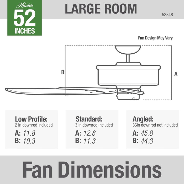 52 in. Matte Black Outdoor Fan, Indoor Outdoor Ceiling Fans with Pull Chain, Hugger Ceiling Fans-5-ErisView