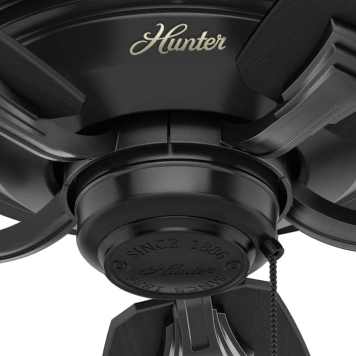 52 in. Matte Black Outdoor Fan, Indoor Outdoor Ceiling Fans with Pull Chain, Hugger Ceiling Fans-6-ErisView