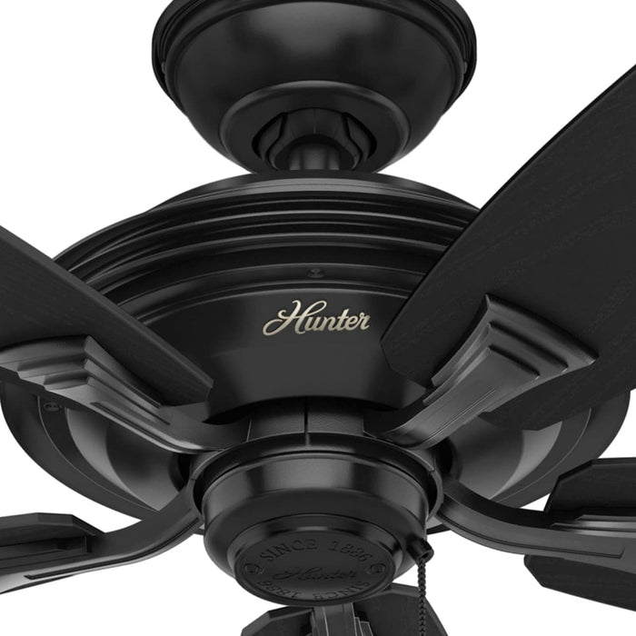 52 in. Matte Black Outdoor Fan, Indoor Outdoor Ceiling Fans with Pull Chain, Hugger Ceiling Fans-8-ErisView