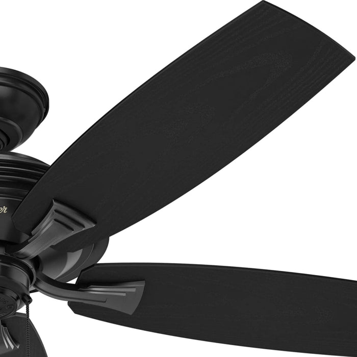52 in. Matte Black Outdoor Fan, Indoor Outdoor Ceiling Fans with Pull Chain, Hugger Ceiling Fans-9-ErisView