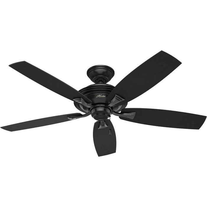 52 in. Matte Black Outdoor Fan, Indoor Outdoor Ceiling Fans with Pull Chain, Hugger Ceiling Fans-1-ErisView