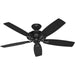 52 in. Matte Black Outdoor Fan, Indoor Outdoor Ceiling Fans with Pull Chain, Hugger Ceiling Fans-1-ErisView