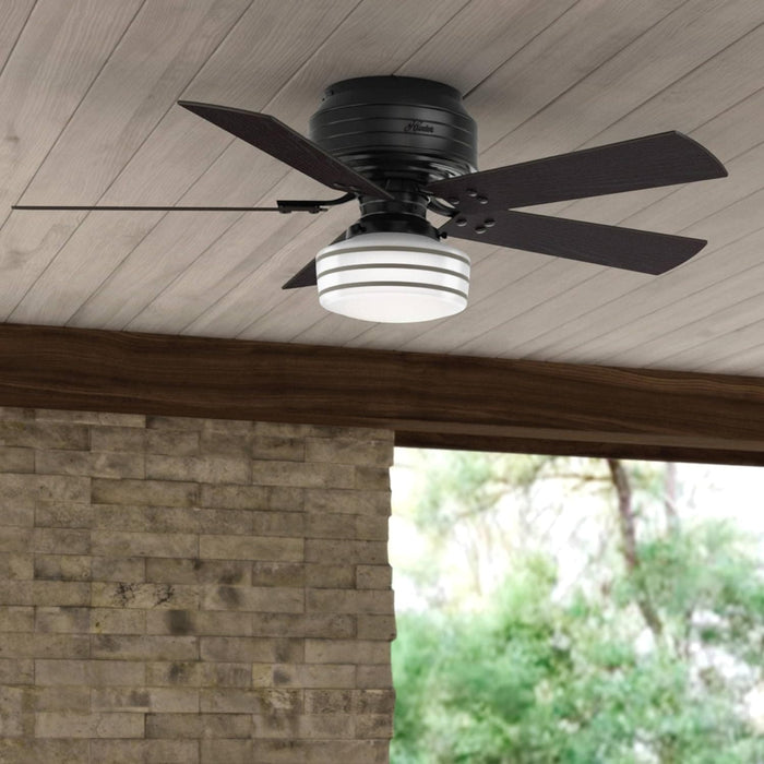 52 in. Matte Black Outdoor Fan, Low Profile Outdoor Ceiling Fans, Indoor Outdoor Ceiling Fans with LED Light and Remote, Hugger Ceiling Fans-3-ErisView