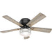 52 in. Matte Black Outdoor Fan, Low Profile Outdoor Ceiling Fans, Indoor Outdoor Ceiling Fans with LED Light and Remote, Hugger Ceiling Fans-1-ErisView