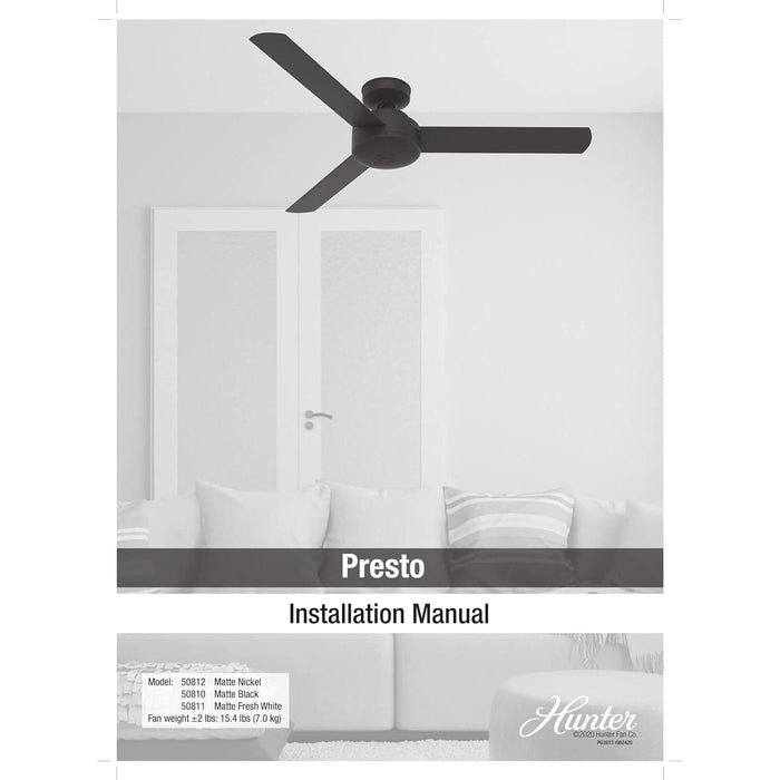 52 in. Matte Nickel Ceiling Fan, Ceiling Hugger Ceiling Fans-13-ErisView