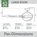 52 in. Matte Silver Ceiling Fan, Ceiling Hugger Ceiling Fans-8-ErisView