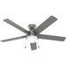 52 in. Matte Silver Ceiling Fan, Ceiling Hugger Ceiling Fans-1-ErisView