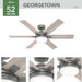 52 in. Matte Silver Ceiling Fan, Hugger Ceiling Fans, Mid Century Modern Ceiling Fan-2-ErisView