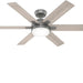 52 in. Matte Silver Ceiling Fan, Hugger Ceiling Fans, Mid Century Modern Ceiling Fan-7-ErisView