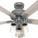 52 in. Matte Silver Ceiling Fan with LED Light Kit and Pull Chain, Hugger Ceiling Fan with Light-12-ErisView