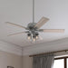 52 in. Matte Silver Ceiling Fan with LED Light Kit and Pull Chain, Hugger Ceiling Fan with Light-4-ErisView