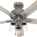 52 in. Matte Silver Ceiling Fan with LED Light Kit and Pull Chain, Hugger Ceiling Fan with Light-7-ErisView