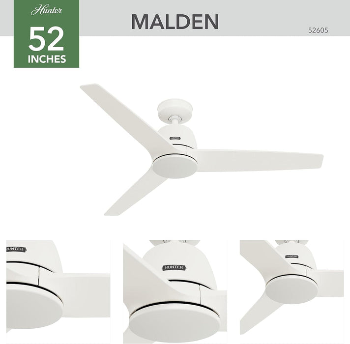 52 in. Matte White Ceiling Fan, Home Ceiling Fan-2-ErisView