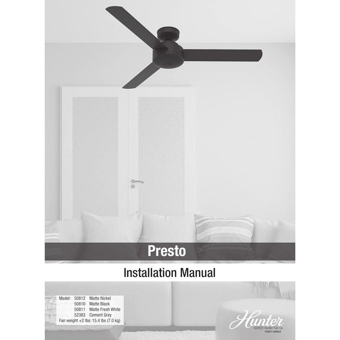 52 in. Matte White Ceiling Fan, Hugger Ceiling Fans, 3 Blade Fan-13-ErisView